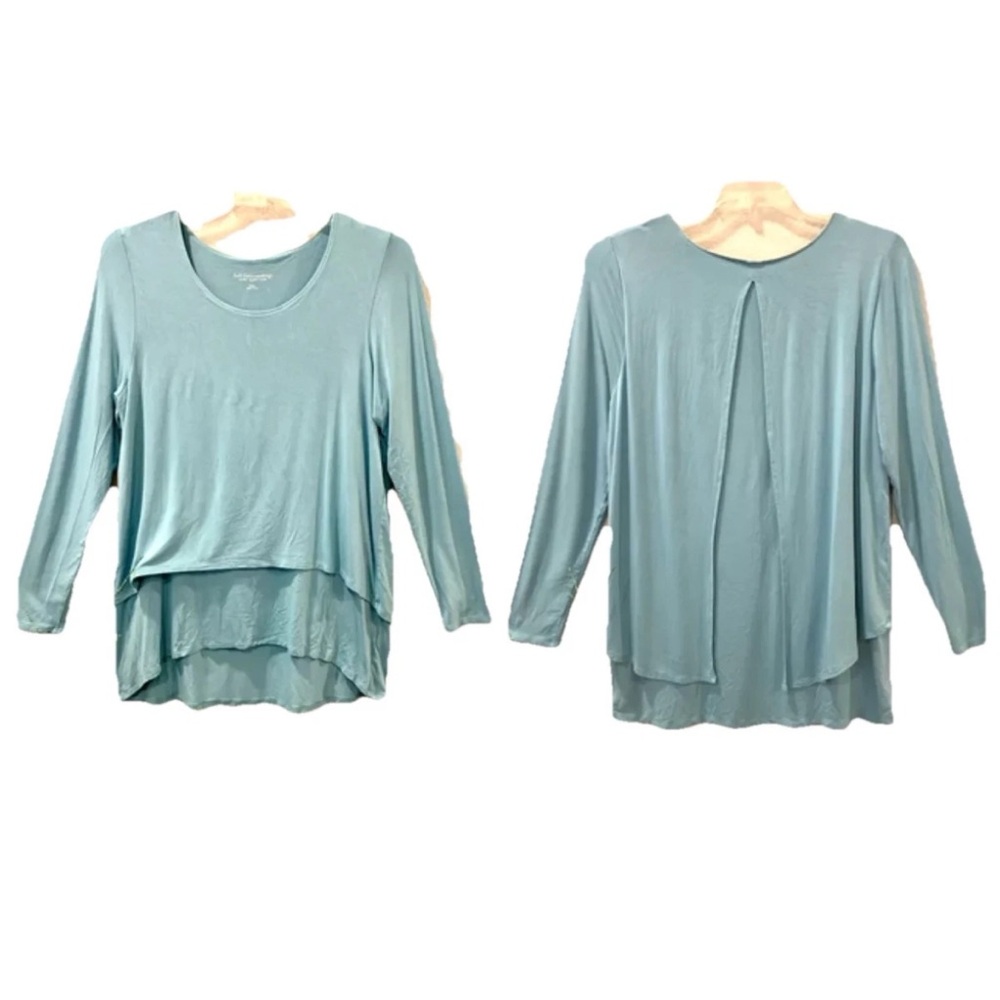 SOFT SURROUNDINGS TIERED TUNIC L LONG SLEEVE KNIT LAGENLOOK MINIMAL GRANDMA EC